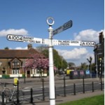 Pre-restoration signpost